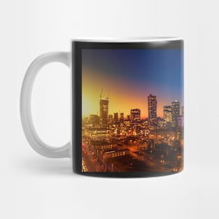 Warsaw city center aerial view Mug